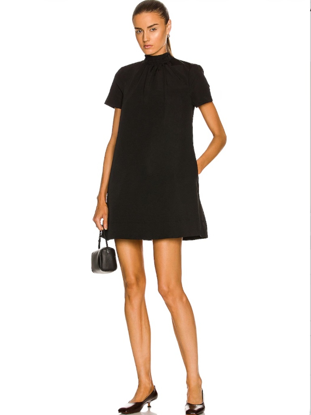 Staud - Mini Ilana High Neck Mini Dress Black Size M NWOT